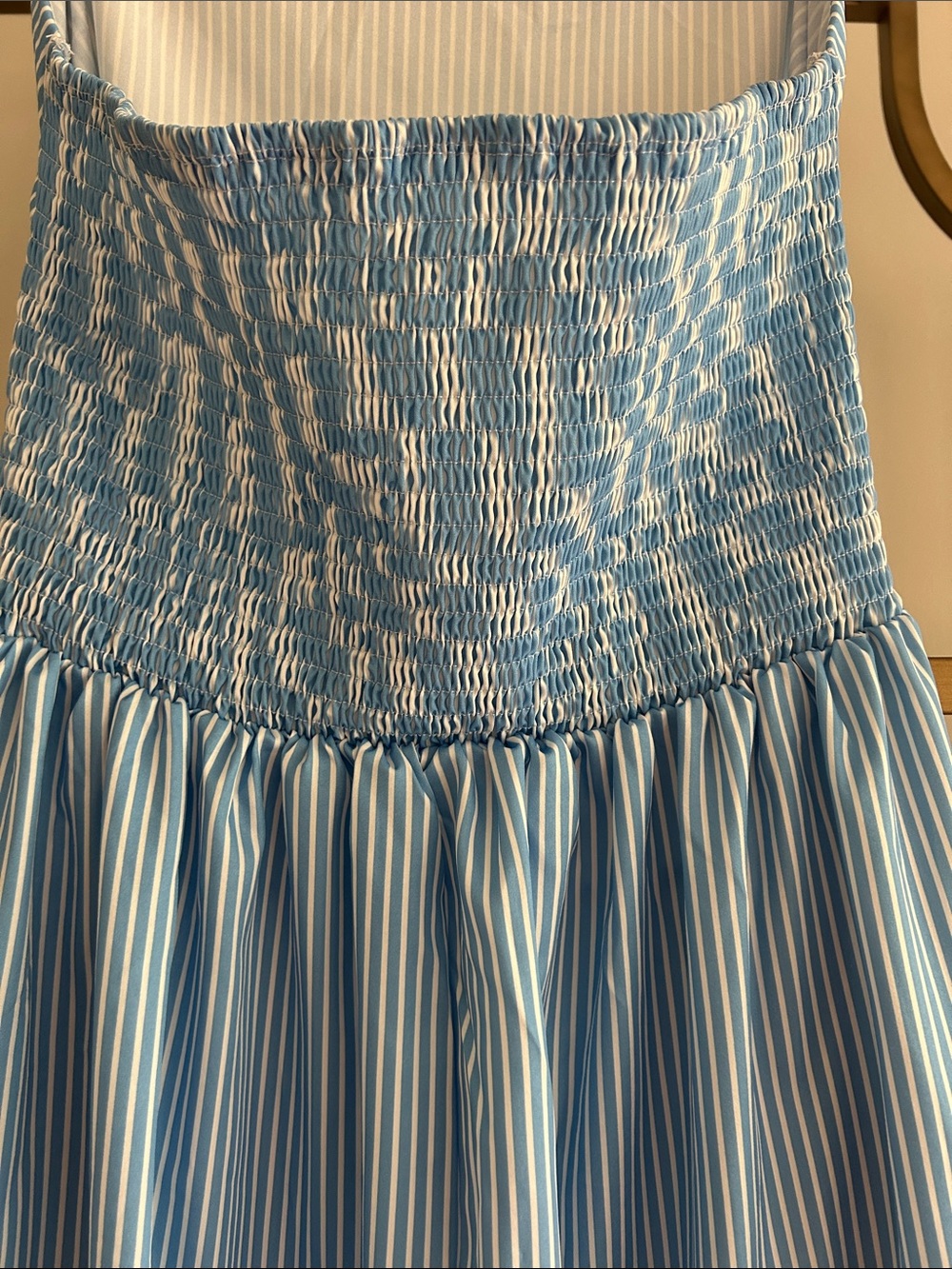 Light Blue Pinstripe Maxi Dress - Picture 5 of 11